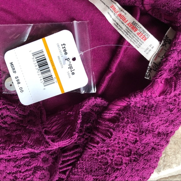Free People NWT Daydream Lace Minidress Purple - Picture 7 of 7